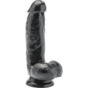 Dildo 12 CM Con Testículos Negro