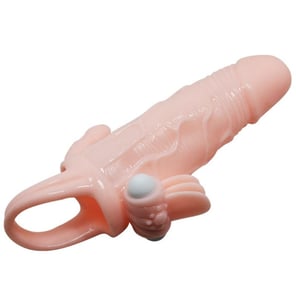 Brave Man Penis Cover With Clit And Anal Stimulation Flesh 16.5 CM
