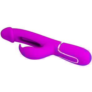 Kampas Vibrador Rabbit 3 En 1 Multifunción Con Lengua Fucsia