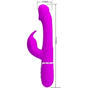 Kampas Vibrador Rabbit 3 En 1 Multifunción Con Lengua Fucsia