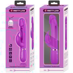 Kampas Vibrador Rabbit 3 En 1 Multifunción Con Lengua Fucsia