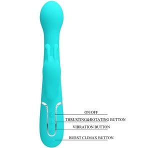 Dejon Vibrador Rabbit 3 En 1 Multifunción Verde Agua