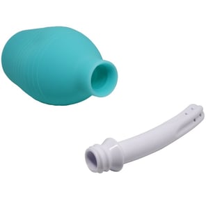 Pera Anal Ducha De Goma Azul