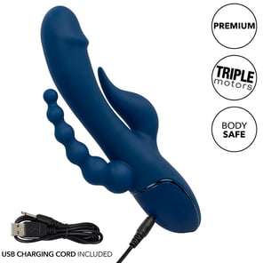 Calexotics - Vibrador Triple Orgasm Azul