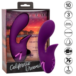 Estimulador Clitorial Morado Calexotics Huntington Beach Heartbreaker Vibrador con Ondas Estimuladoras California Dreaming