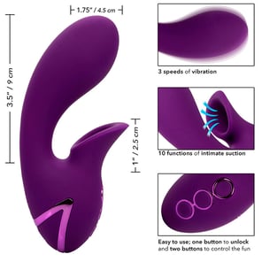 Estimulador Clitorial Morado Calexotics Huntington Beach Heartbreaker Vibrador con Ondas Estimuladoras California Dreaming