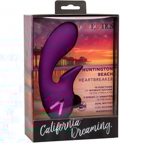 Estimulador Clitorial Morado Calexotics Huntington Beach Heartbreaker Vibrador con Ondas Estimuladoras California Dreaming
