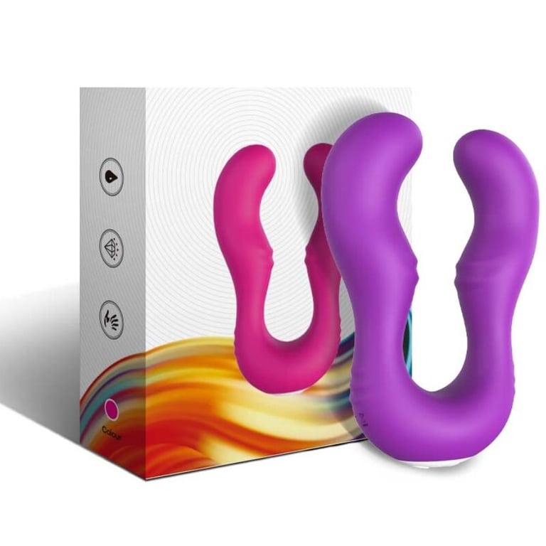 Vibrador doble Seraph con control remoto inalámbrico color violeta Estimulador recargable para parejas
