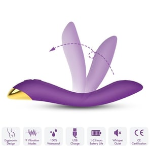 Vibrador Flamingo Violeta Multiposición Recargable para Estimulación Femenina