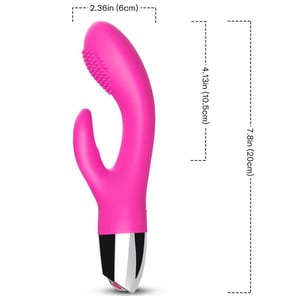 Vibrador Rabbit Fucsia Recargable con Estimulación Dual para Mujeres Juguete Sexual Silencioso y Potente