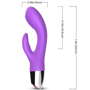 Vibrador Rabbit Violeta Recargable con Estimulación Dual Clítoris y Punto G Juguete Sexual para Mujeres