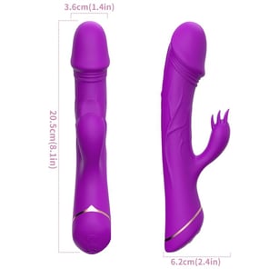 Vibrador Rabbit de Silicona Violeta Recargable Estimulador Dual para Mujer