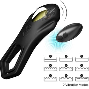 Anillo Vibrador Negro Roadster con Doble Motor y Control Remoto para Parejas