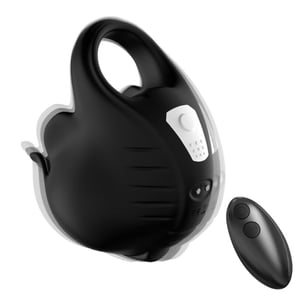 Anillo Vibrador Negro con Control Remoto para Parejas Estimulación y Placer Cupping