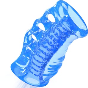Dedal Masturbador Azul de Silicona para Hombres Estimulador Erótico Discreto y Portátil