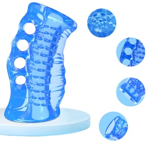 Dedal Masturbador Azul de Silicona para Hombres Estimulador Erótico Discreto y Portátil