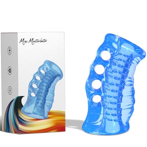 Dedal Masturbador Azul de Silicona para Hombres Estimulador Erótico Discreto y Portátil