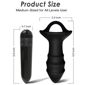Kylin Dedal Vibrador Anal y Plug con Control Remoto Negro Juguete Erótico Recargable para Estimulación y Placer