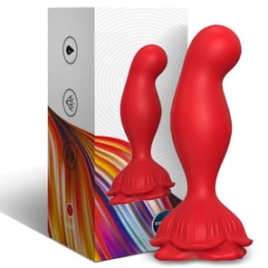 Vibrador Rosa y Plug Anal Rojo con Control Remoto Juguetes Sexuales para Parejas
