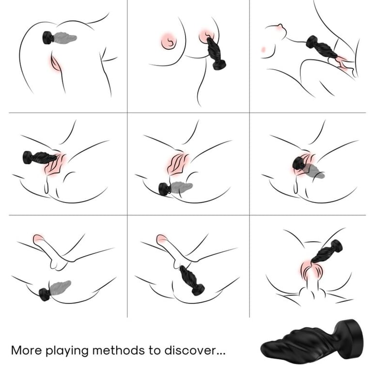 Vibrador y Plug Anal Negro con Control Remoto Recargable Juguete Sexual Unisex para Parejas