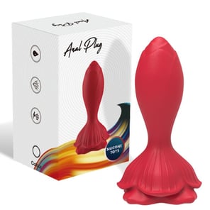 Vibrador Rosa y Plug Anal Pequeño Rojo con Control Remoto Juguetes Sexuales Discretos para Parejas