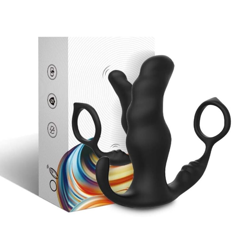 Vibrador Anal para Próstata con Anillo y Control Remoto Estimulador Masculino Negro