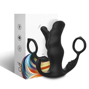 Vibrador Anal para Próstata con Anillo y Control Remoto Estimulador Masculino Negro