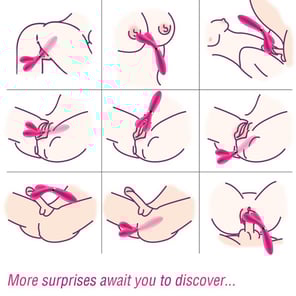 Masajeador Vibrador Y-Wand de Cabeza Doble Fucsia Potente Estimulador Personal Recargable