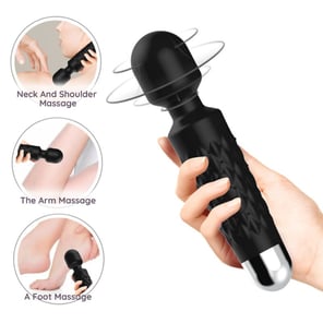 Masajeador y Vibrador Postman de Cabeza Flexible Negro para Alivio Muscular y Relax
