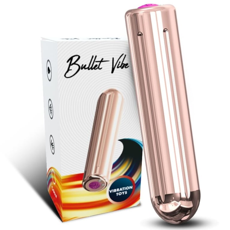 Bala Vibradora Dorada 8.8 cm Recargable Discreta y Potente para Estimulación Sexual