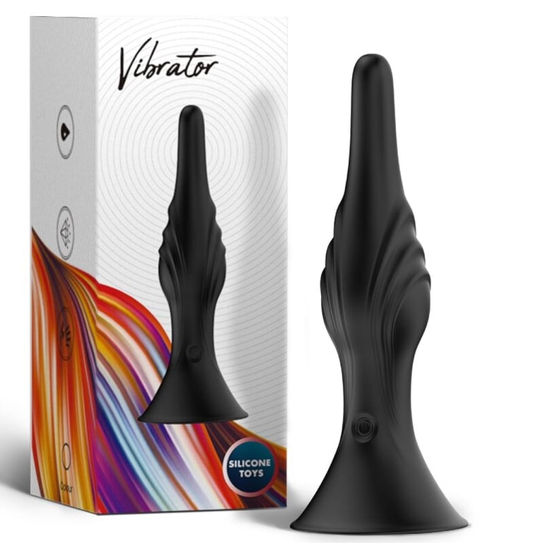 Vibrador y Plug Anal Negro con Control Remoto Juguete Sexual Recargable para Parejas