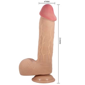 Sliding Skin Series Dildo Realístico Con Ventosa Piel Deslizante Natural 23.4 CM