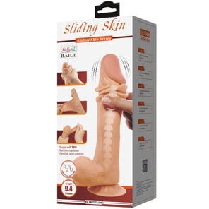 Sliding Skin Series Dildo Realístico Con Ventosa Piel Deslizante Control Remoto Natural 24 CM