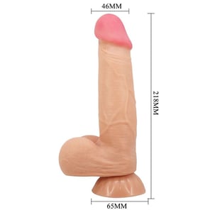Sliding Skin Series Dildo Realístico Con Ventosa Piel Deslizante Control Remoto  Natural 21.8 CM