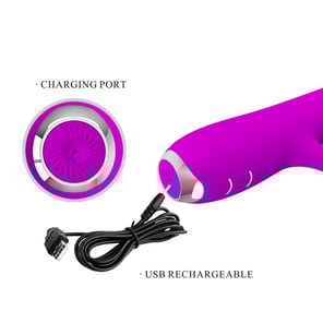 Rachel Vibrador Recargable Con Ondas Estimuladoras Morado