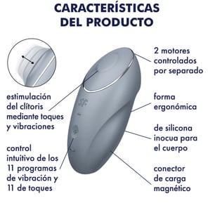 Satisfyer - Tap & Climax 1 Vibrador Lay-on Gris