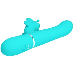 Vibrador Rabbit Multifunción 4 En 1 Mariposa Verde Agua