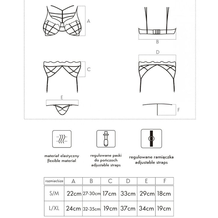 Soledad Lc 20217 Sujetador + Panty + Liguero S/M