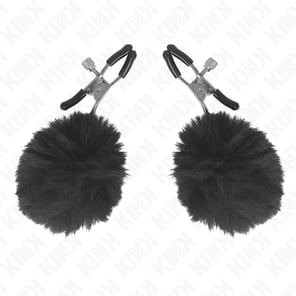 Pinzas Para Pezones Con Pompón Negro 6 CM