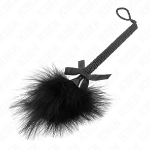 Masajeador De Cuerda De Nailon Con Plumas Para Cosquillas Y Lazo Negro 25 CM