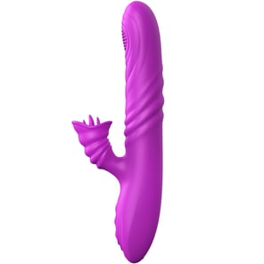 Vibrador Multifunción Angelia con Lengua Estimuladora, Efecto Calor y Masajeador Femenino Violeta