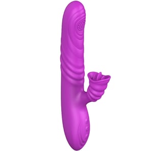 Vibrador Multifunción Angelia con Lengua Estimuladora, Efecto Calor y Masajeador Femenino Violeta