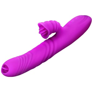 Vibrador Multifunción Angelia con Doble Lengua, Efecto Calor y 10 Modos Estimulador Violeta Recargable