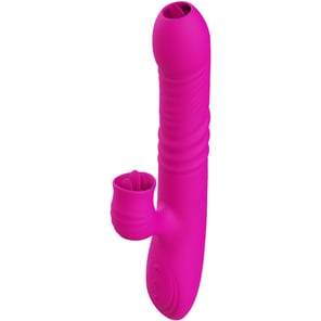 Vibrador Multifunción Fanny con Doble Lengua, Efecto Calor y Estimulación Intensa Color Fucsia