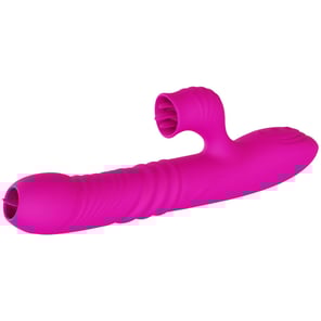 Vibrador Multifunción Fanny con Doble Lengua, Efecto Calor y Estimulación Intensa Color Fucsia