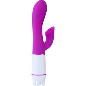 Vibrador Recargable con Estimulador de Lengua Violeta Juguete Sexual para Mujer