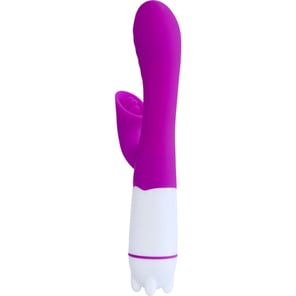 Vibrador Recargable con Estimulador de Lengua Violeta Juguete Sexual para Mujer