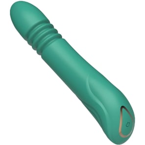 Vibrador Punto G Verde con Movimiento de Empuje Automático Estimulador Potente Recargable para Mujeres
