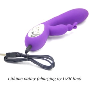 Vibrador Rabbit Bella con Anillo de Extracción Color Violeta Estimulador Dual para Placer Femenino