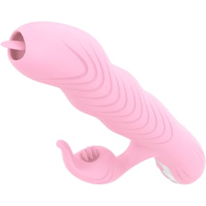 Vibrador Doble Lengua con Efecto Calor Rosa Thrusting Marcia Estimulador Íntimo Recargable